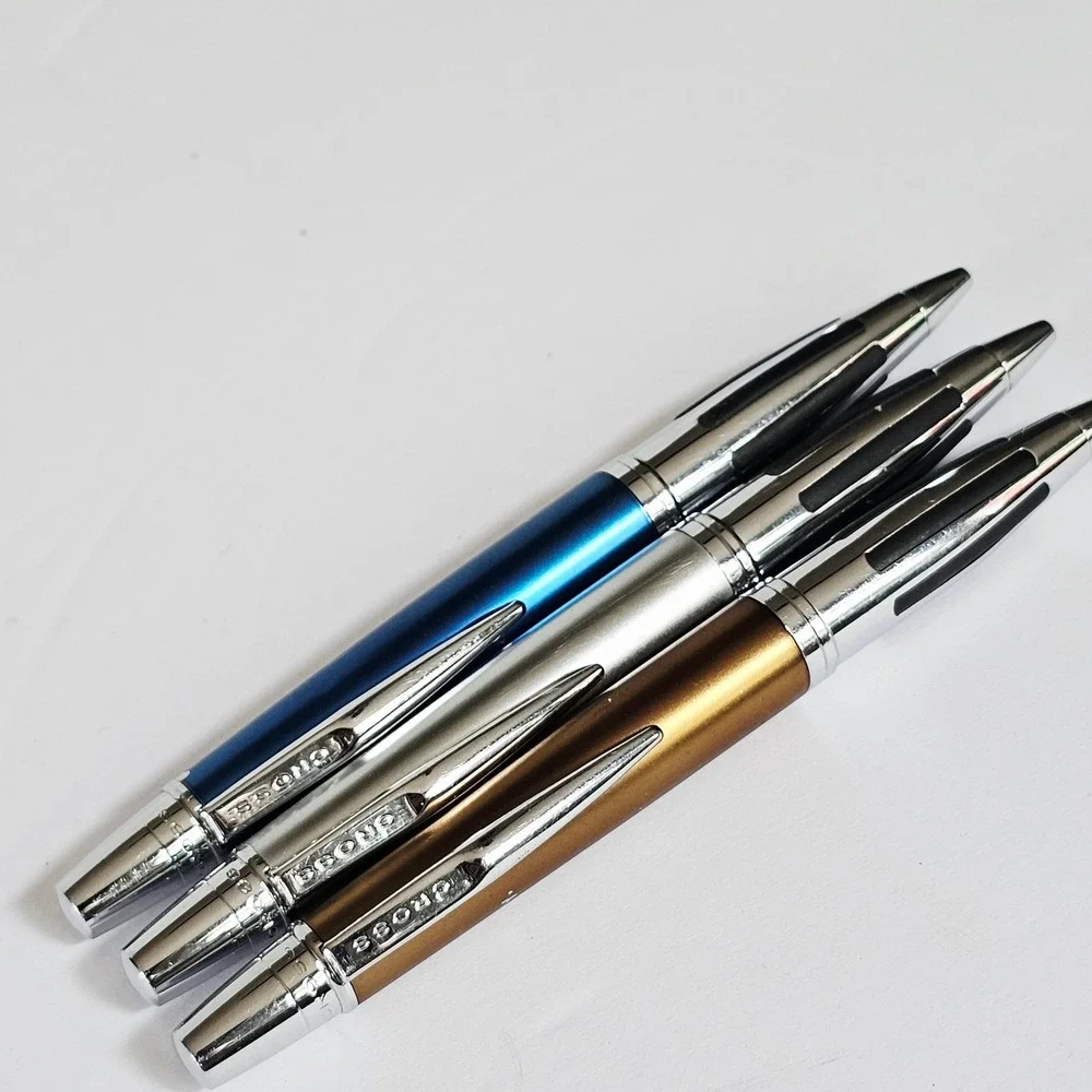 Vintage Cross ATX Ballpoint Pen Set 3 Metallic Blue Silver Bronze Ergonomic Grip